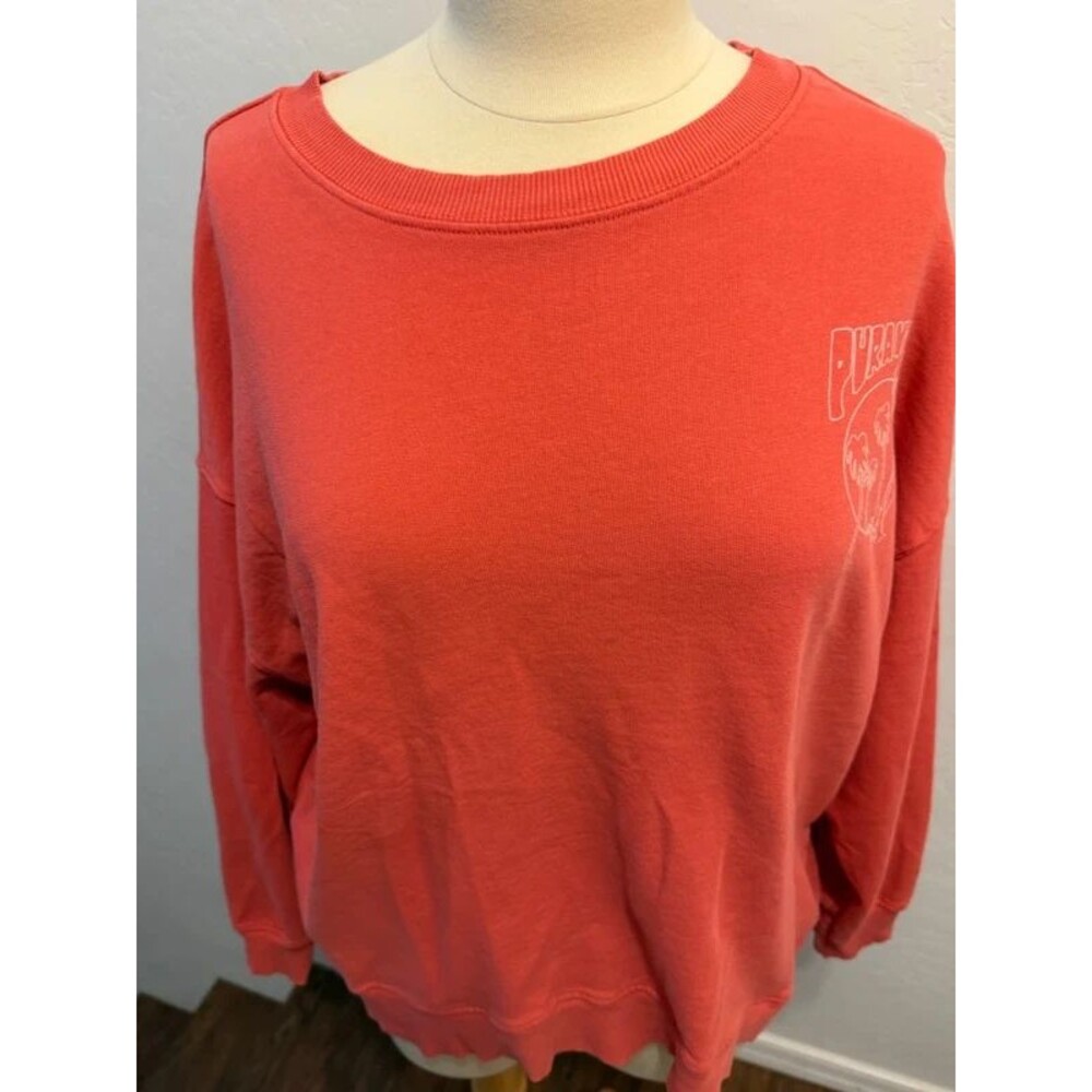 Pura Vida Coral Pink Beach Graphic Crewneck Sweatshirt – Size Large